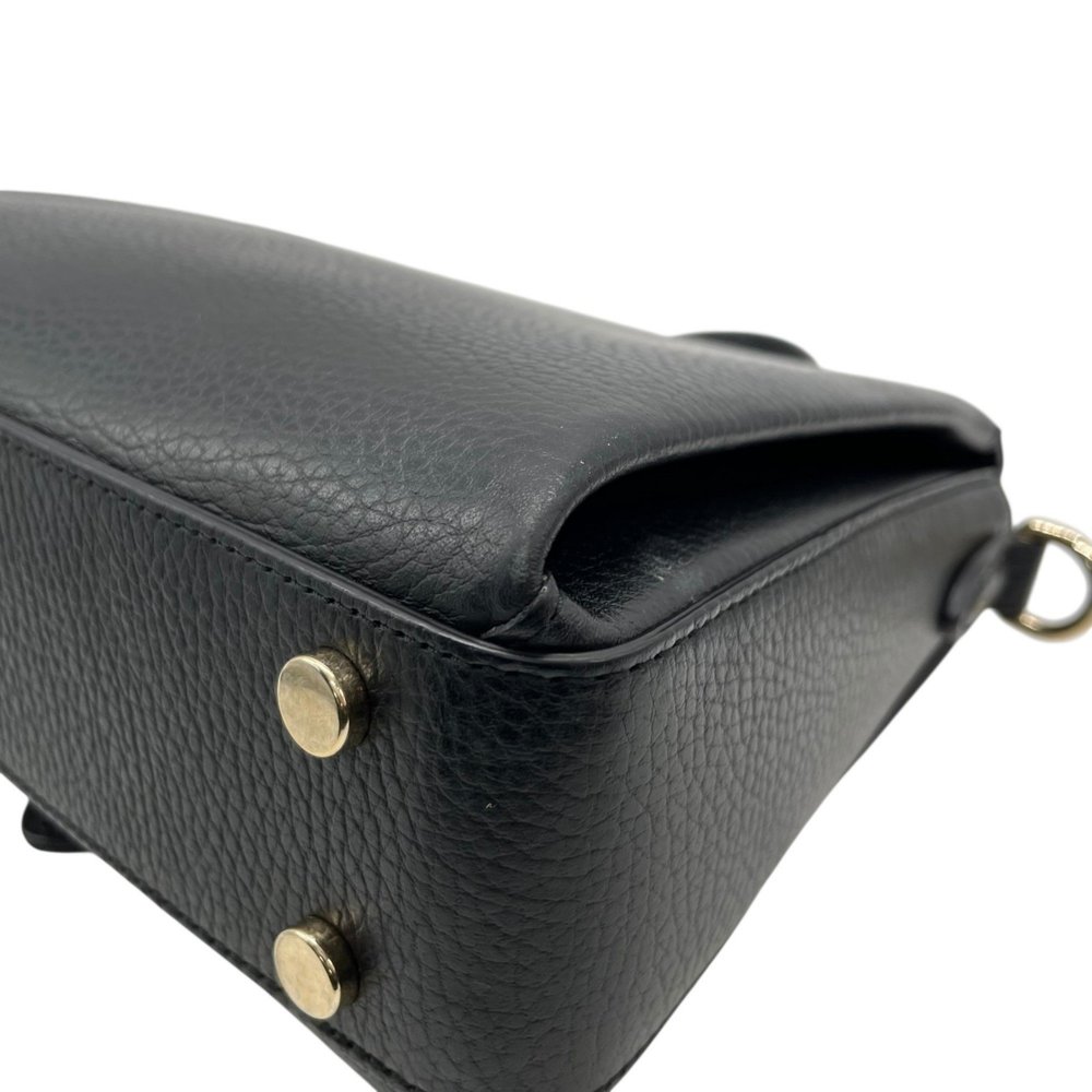 GUCCI Interlocking G 2-Way Handbag/Shoulder Bag in Black Leather with Gold Ha... - Picture 13 of 16